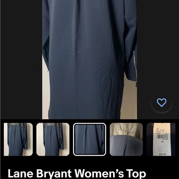 Lane Bryant Women’s Top Shirt Tunic Lomg Sleeves High-Low Size 24 - Picture 6 of 12